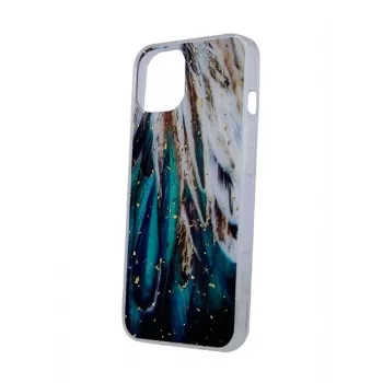 iLike Apple Gold Glam Case for iPhone 14 Pro 6.1 inch with Feathers