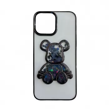 iLike Apple iPhone 13 Silicone Case Print Desire Bear Black