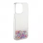 iLike Apple iPhone 13 Silicone Case Water Glitter Rainbow