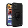 iLike Apple iPhone 14 Pro Max Ring Lens Case Black - Hybrid Protective Cover with Integrated Ring Holder, Camera Lens Protection, Shock Absorption, Wireless Charging Compatible