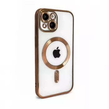 iLike Apple iPhone 15 Electroplate TPU Case with MagSafe Transparent Gold