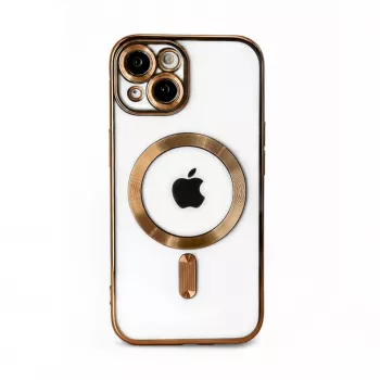 iLike Apple iPhone 15 Electroplate TPU Case with MagSafe Transparent Gold