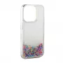 iLike Apple iPhone 15 Plus Silicone Case Water Glitter Rainbow