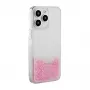 iLike Apple iPhone 15 Pro Max Silicone Case Water Glitter Pink