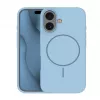 iLike Apple iPhone 16 Soft Touch Silicone Case with MagSafe Light Blue