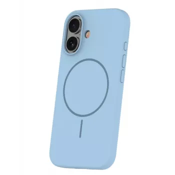 iLike Apple iPhone 16 Soft Touch Silicone Case with MagSafe Light Blue