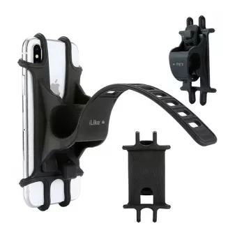 iLike Bike Holder IPH01BK Black - Universal Handlebar Mount for Smartphones 4.0-6.5 inches