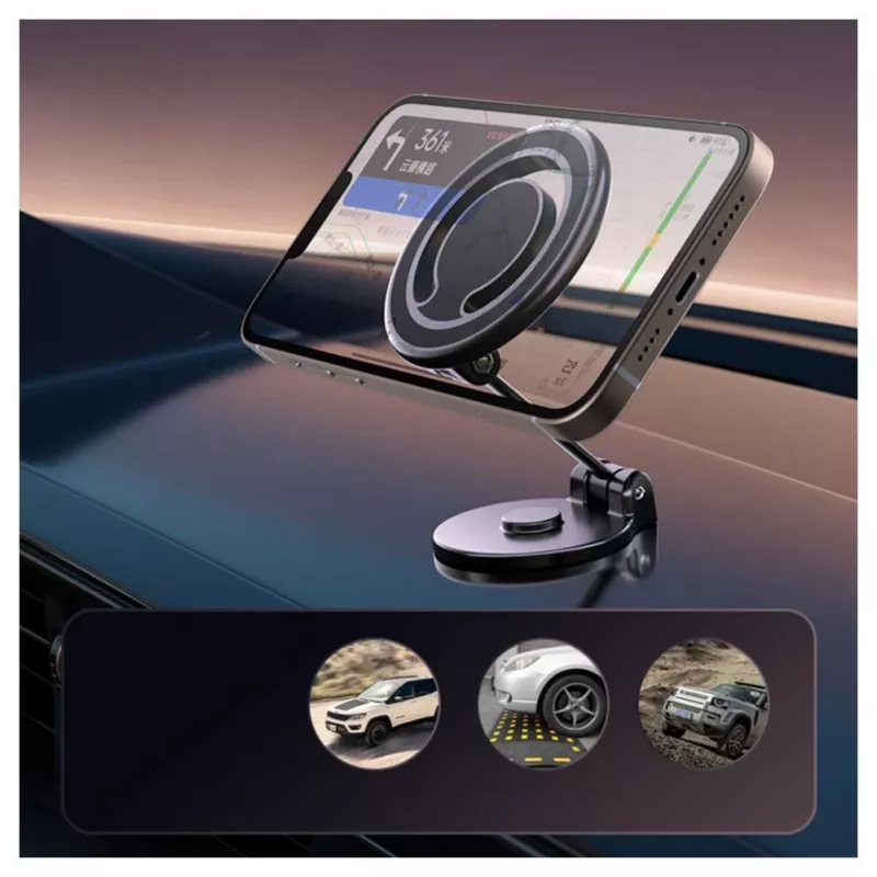 iLike C62 Magnetic Smartphone Holder for MagSafe and Universal Devices, Black