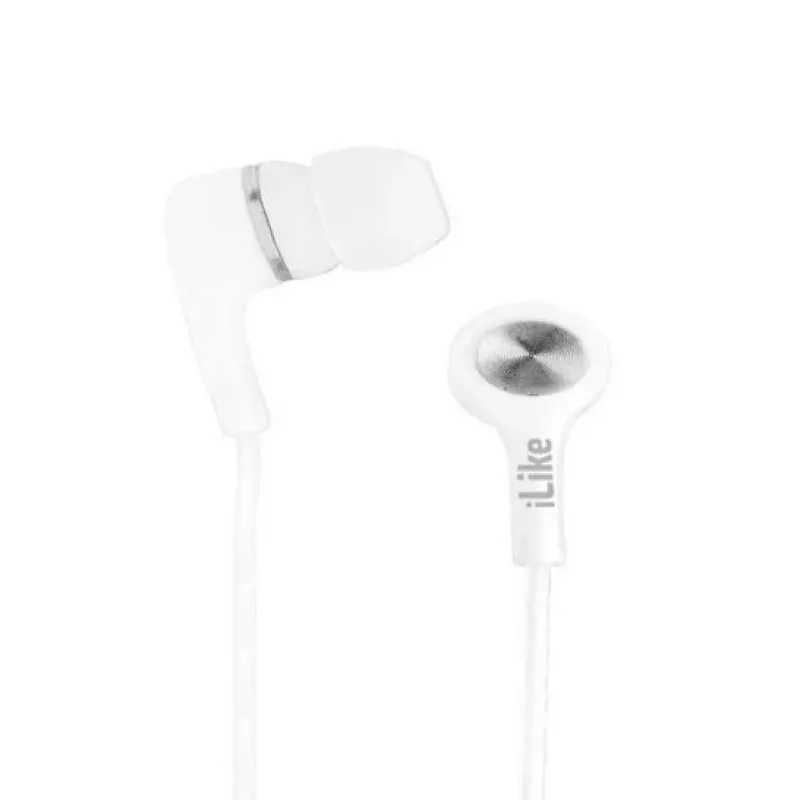 iLike IEA01WH Wired In-Ear Earphones with Microphone and In-Line Controls, 3.5mm Jack, White