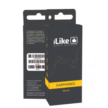 iLike IEA01WH Wired In-Ear Earphones with Microphone and In-Line Controls, 3.5mm Jack, White
