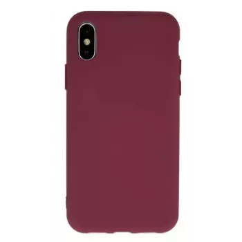 iLike iPhone 11 Silicone Case Burgundy - Shock-Absorbing Back Cover with Microfiber Lining