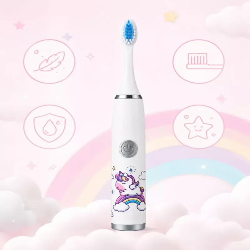 iLike Kids W3 Electric Toothbrush (Battery-Powered) +3 Attachments White