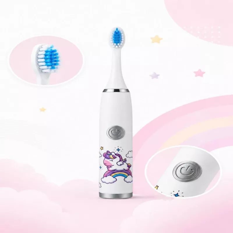 iLike Kids W3 Electric Toothbrush (Battery-Powered) +3 Attachments White