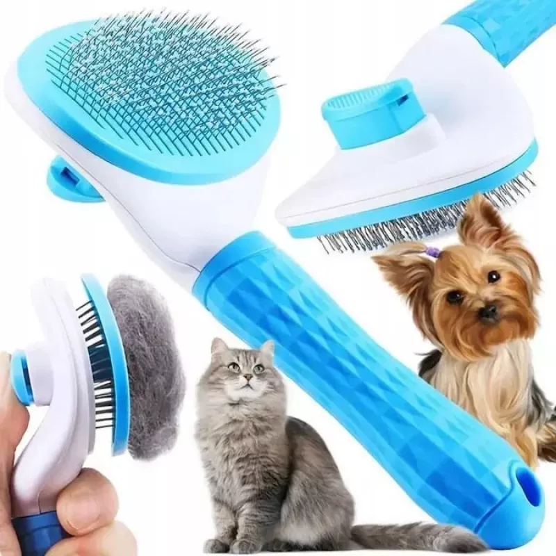 iLike Pet Smart Pet Comb for Dogs & Cats Soft Silicone De-shedding Brush for 15–25 mm Fur