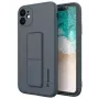 iLike Samsung Galaxy A22 5G Kickstand Case Silicone Stand Cover Black