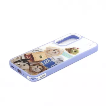 iLike Samsung Galaxy A35 Epoxy Cartoon Cover White Blue