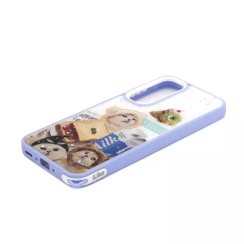 iLike Samsung Galaxy A35 Epoxy Cartoon Cover White Blue
