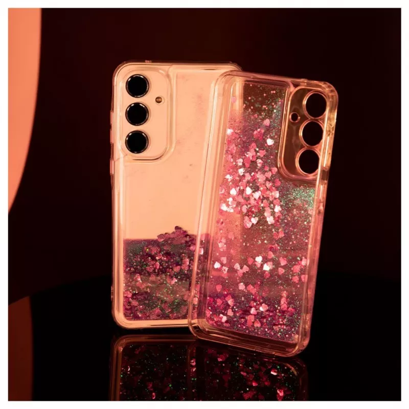 iLike Samsung Galaxy A35 Silicone Case Water Glitter Pink