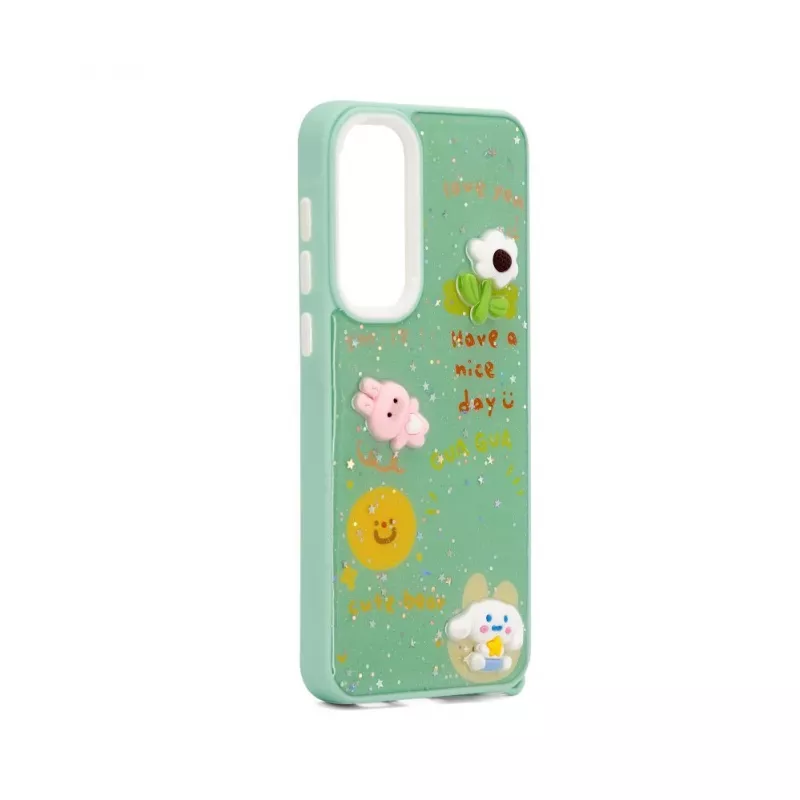 iLike Samsung Galaxy A55 Epoxy Cartoon Cover Light Green
