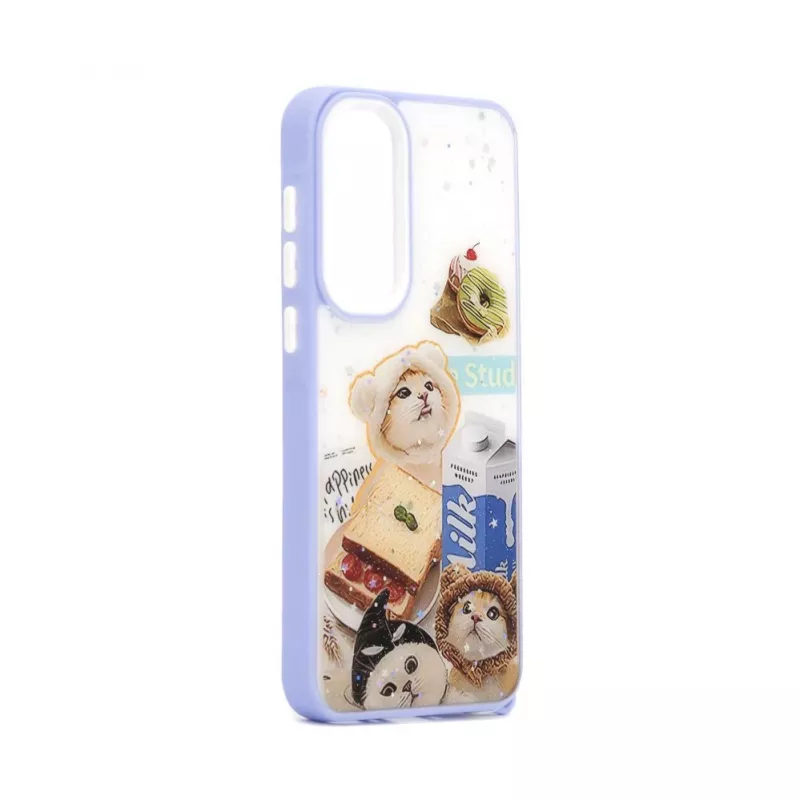 iLike Samsung Galaxy A55 Epoxy Cartoon Cover White Blue