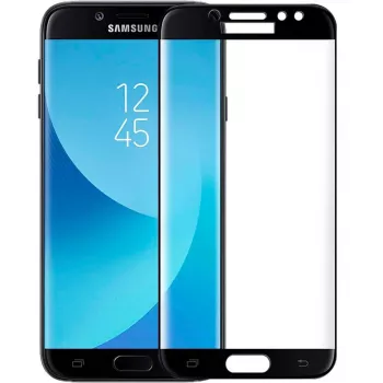 iLike Samsung Galaxy J7 (2017) J730 5D Tempered Glass Screen Protector, Black, 9H Hardness, Full Cover