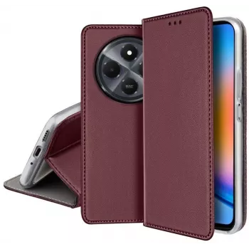 iLike Smart Magnetic Case for Xiaomi Redmi 14C 4G/14C 5G/Redmi A4/POCO C75 - Burgundy