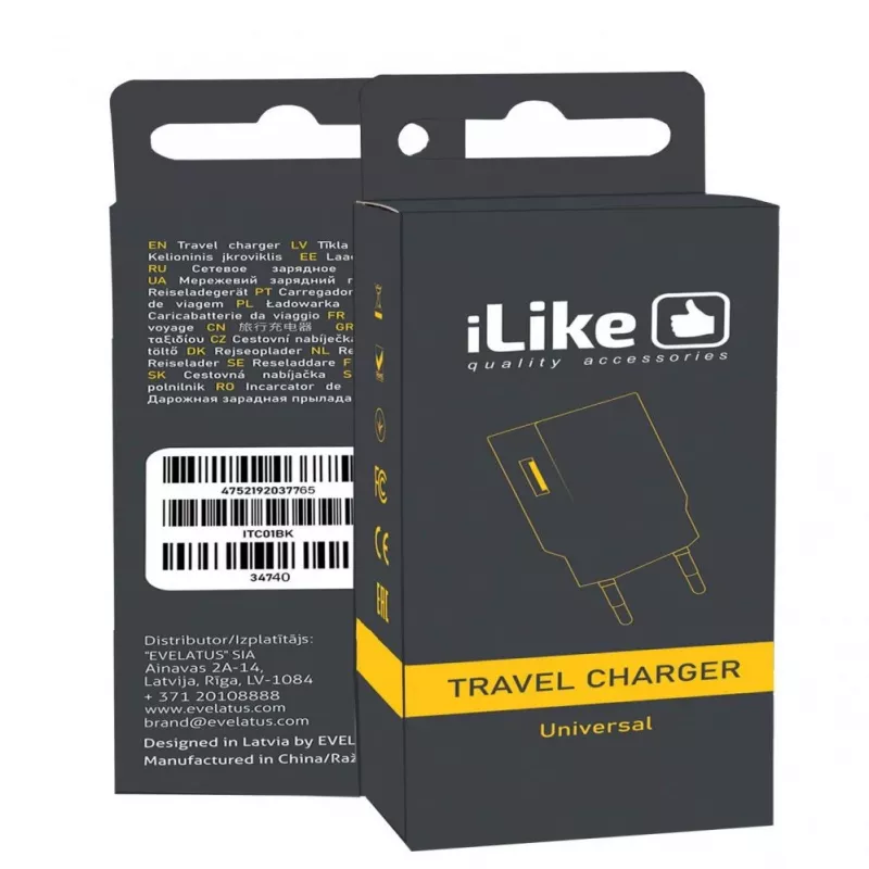 iLike Travel Charger ITC01 White - 5W USB-A Wall Charger with EU Plug