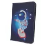 iLike Universal Cosmonaut Tablet Case for 9-10 inch Tablets, PU Leather, Multi-color, Stand Function, Elastic Band, Microfiber Lining