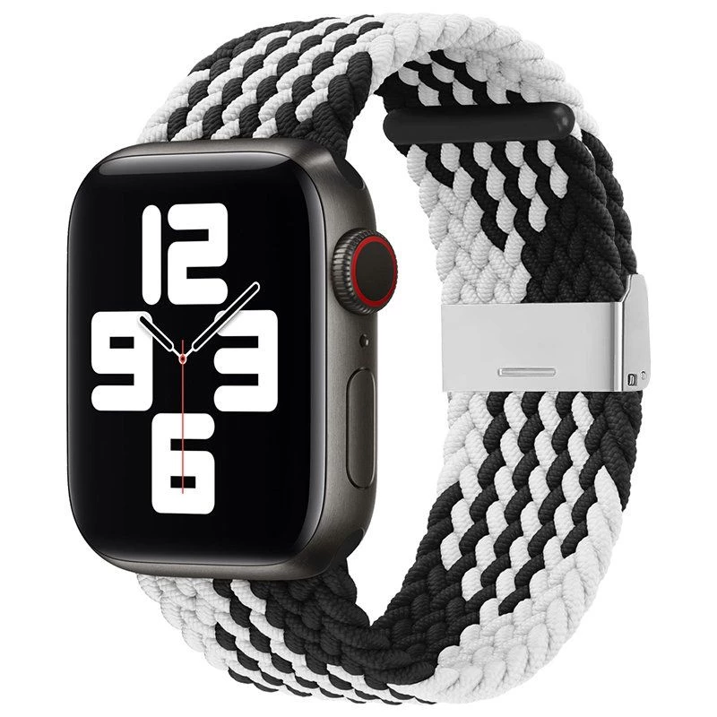 iLike Watch 42/44/45mm Braided Fabric Strap Black White