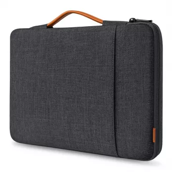 INATECK 14-inch Laptop Sleeve with Separate Accessory Pouch – Water-Repellent Polyester, Shockproof, Black