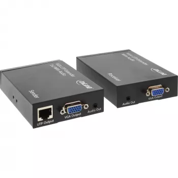InLine VGA Extender over UTP with Audio, up to 300m, 1920 x 1200 Pixel, AV Transmitter & Receiver, 300 m