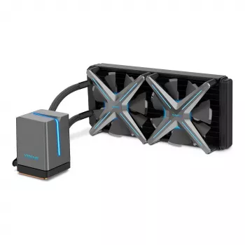 Inter-Tech ALSEYE X240 All-in-One Liquid CPU Cooler, 240mm Radiator, 2x 120mm PWM Fans, ARGB, Intel & AMD