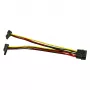 Inter-Tech Molex to 2x SATA Power 90° Adapter Cable, 0.15m