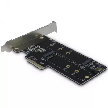 Inter-Tech KT015 PCIe x4 to Dual M.2 NVMe and SATA Adapter Card