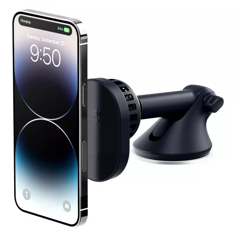 iOttie Velox Pro Active Magnetic Wireless Charging Car Mount for MagSafe iPhone, Black with Gold Accents