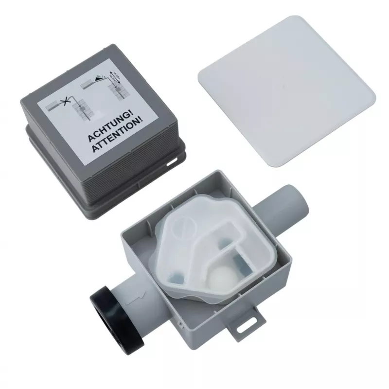 IVENSIS ISN32 Concealed Condensate Trap 100x100 - White ABS, 32mm Drain, Odour Seal