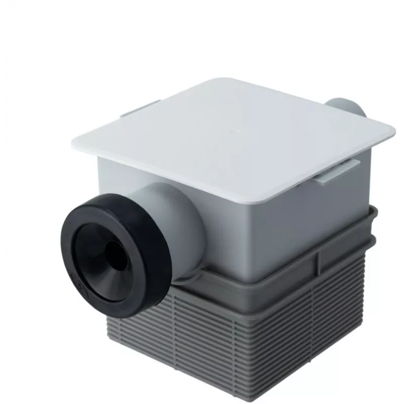 IVENSIS ISN32 Concealed Condensate Trap 100x100 - White ABS, 32mm Drain, Odour Seal