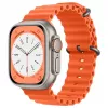iWear S1 Grooved Soft Silicone 20mm Strap for Apple Watch 49mm / 45mm / 44mm / 42mm Orange