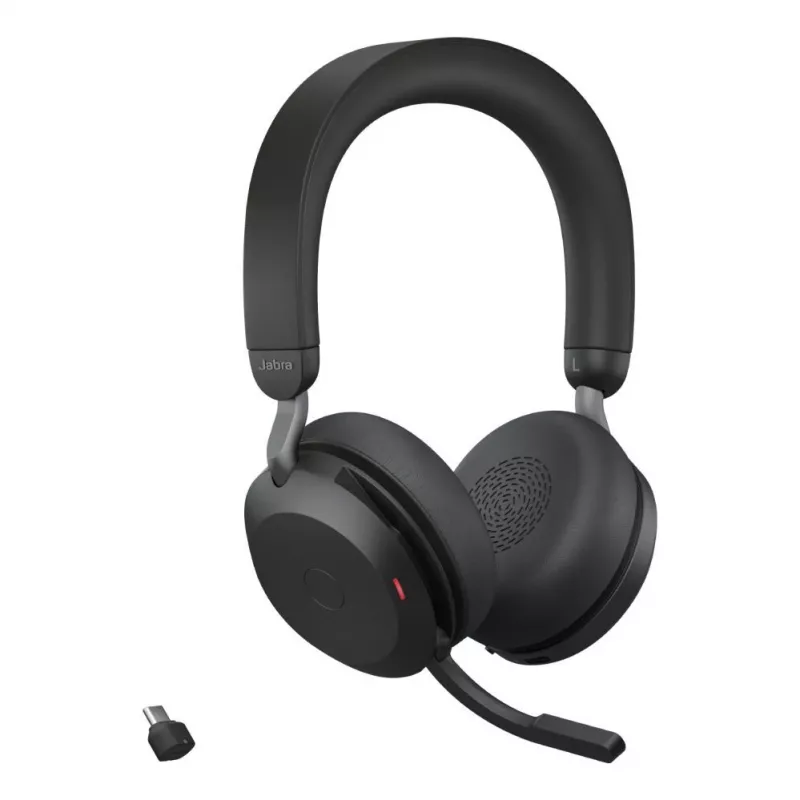 Jabra Evolve2 75 Wireless Bluetooth Headset with Active Noise Cancellation, Microsoft Teams Certified, Black