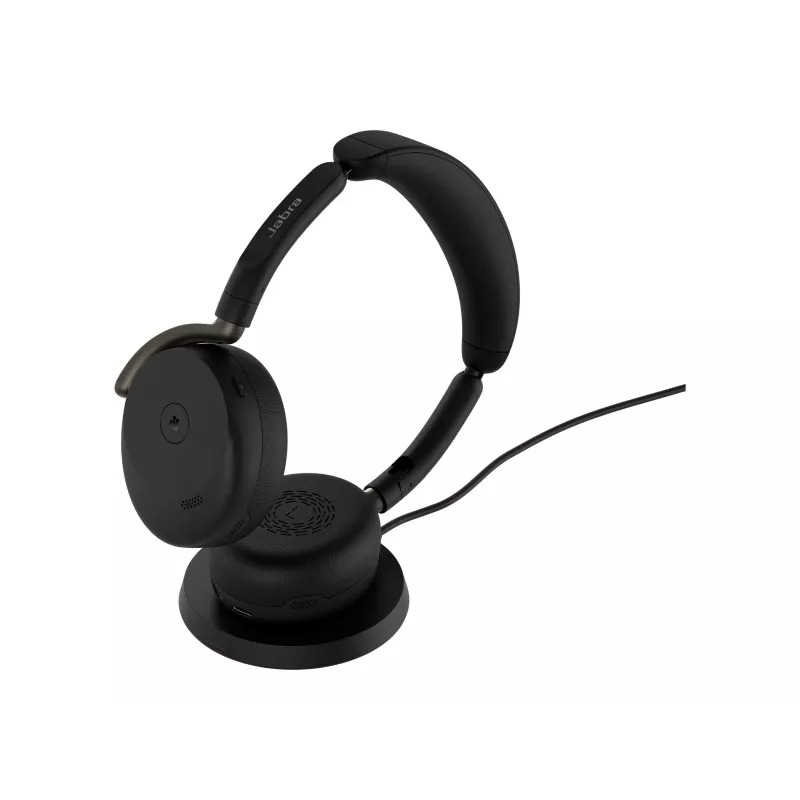 Jabra Evolve3 65 Flex Link 390a MS Wireless Charging Pad Headphones