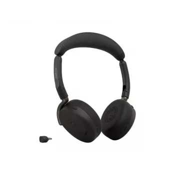 Jabra Evolve3 65 Flex MS Wireless Bluetooth On-Ear Headset with Link 390c Adapter, Black