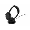 Jabra Evolve3 65 Flex UC Link 380c Wireless Charging Pad Headphones - Black
