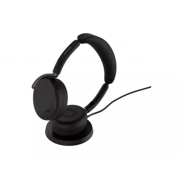 Jabra Evolve3 65 Flex UC Headset, Link 390c, Wireless Charging Pad, Black