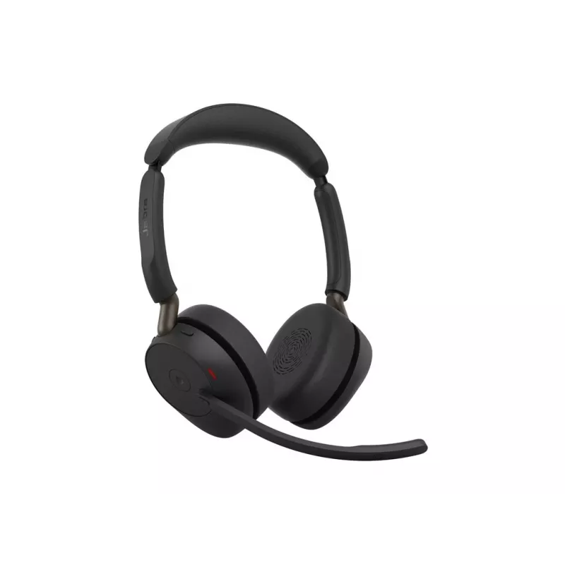 Jabra Evolve3 65 Stereo Link 390a MS Wireless On-Ear Headset with Bluetooth and USB-A Adapter, Optimized for Microsoft Teams, Black