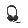 Jabra Evolve3 65 Stereo Wireless Bluetooth Headset with Link 390a USB-A Adapter and Charging Stand – Microsoft Teams Certified, On-Ear, Noise-Cancelling Microphone, 37h Battery