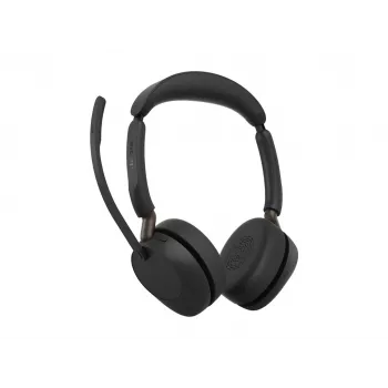 Jabra Evolve3 65 Stereo Wireless Headset with Link 380c USB-C Adapter and Charging Stand, Black