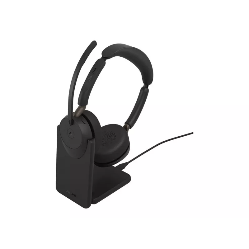 Jabra Evolve3 65 Stereo Wireless Headset with Link 390c and Charging Stand – Microsoft Teams Certified