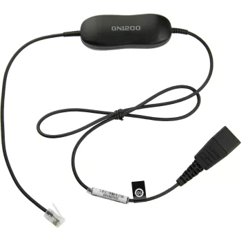 Jabra Smart Cord QD to RJ9 Headset Cable for Cisco IP Phone 78XX Series, Black, Coiled, 0.4m to 2m
