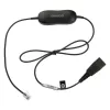 Jabra Smart Cord QD to RJ9 Headset Cable for Cisco IP Phone 78XX Series, Black, Coiled, 0.4m to 2m