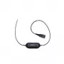 Jabra Smart Cord QD to RJ9 Headset Cable for Cisco IP Phone 78XX Series, Black, Coiled, 0.4m to 2m